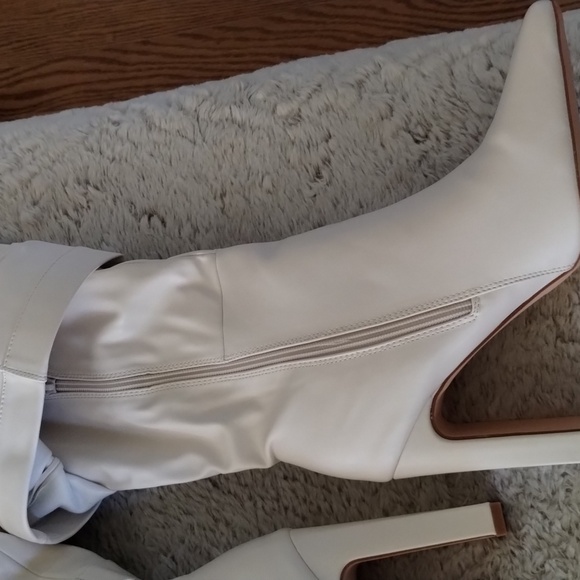 Lulus Chic Cream Heeled Boots for Women - Picture 7 of 13